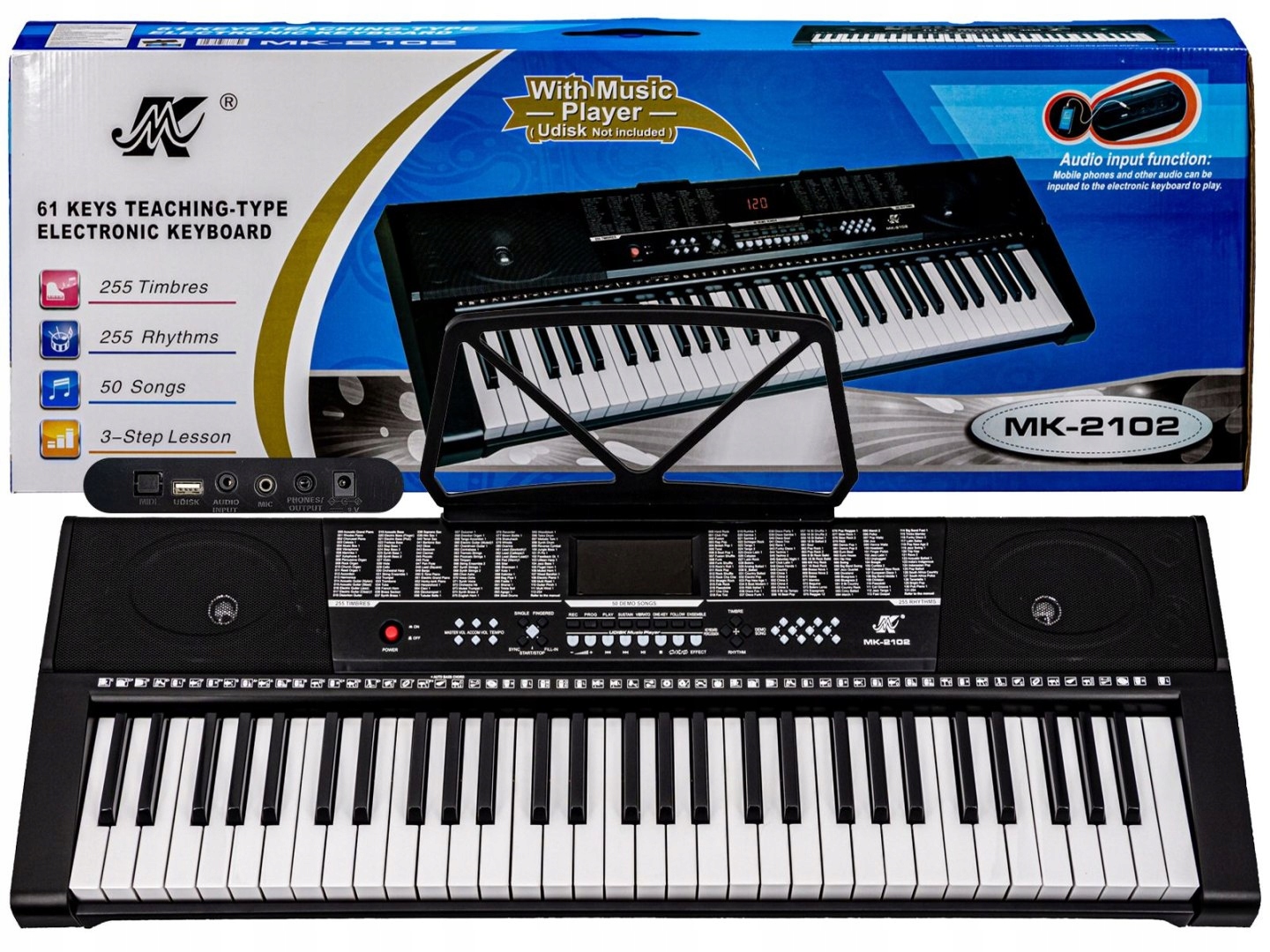 Keyboard Organy 61 Klawiszy Zasilacz MK-2102 MK-908 – Nowoczesny instrument muzyczny dla każdego