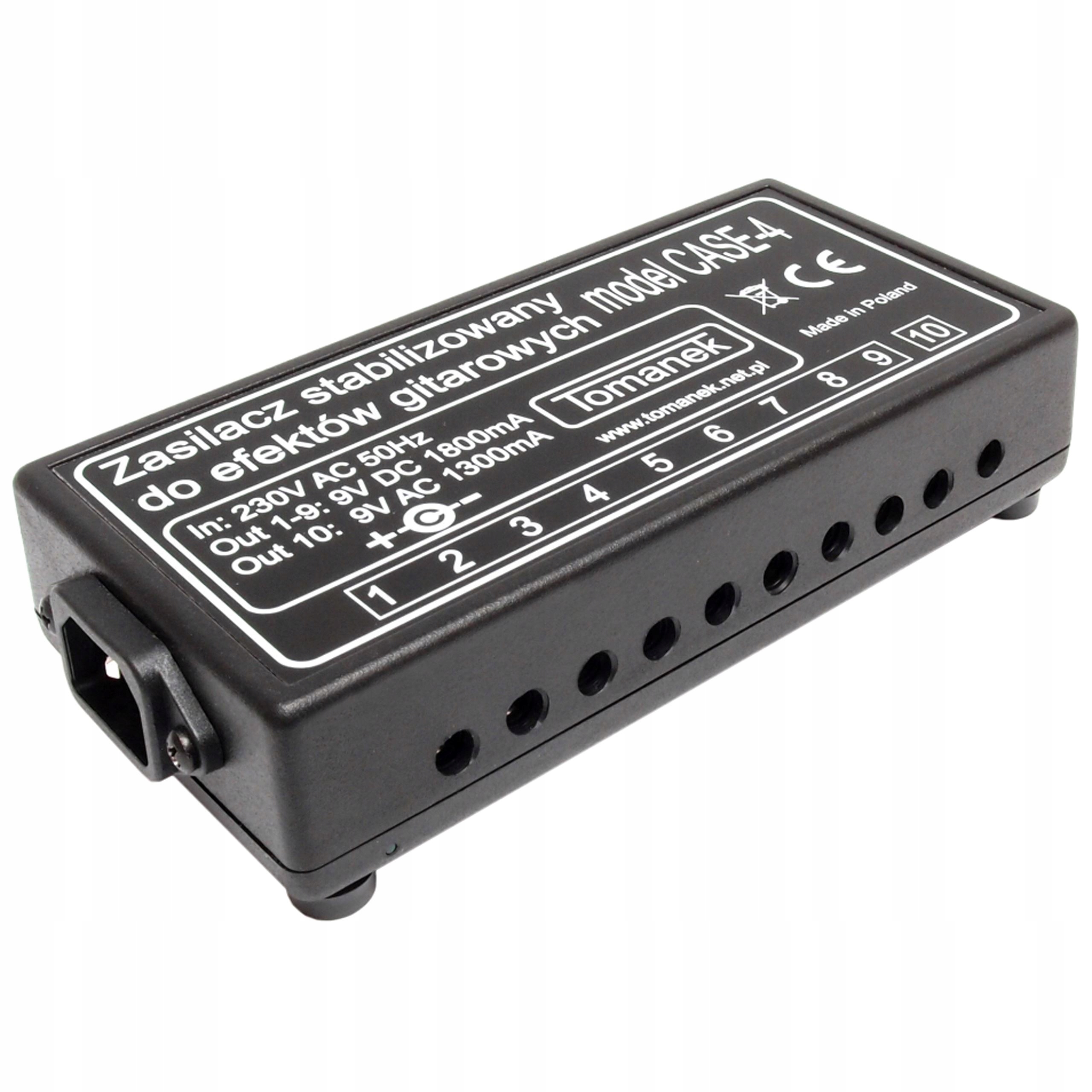 Tomanek CASE-4 – Zasilacz do efektów gitarowych 9V DC i 9V AC