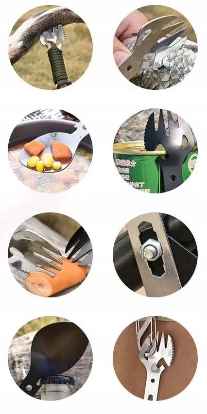 Multitool Widelec Łyżka Nóż Klucz Camp| Niezbędnik Waga 100 g