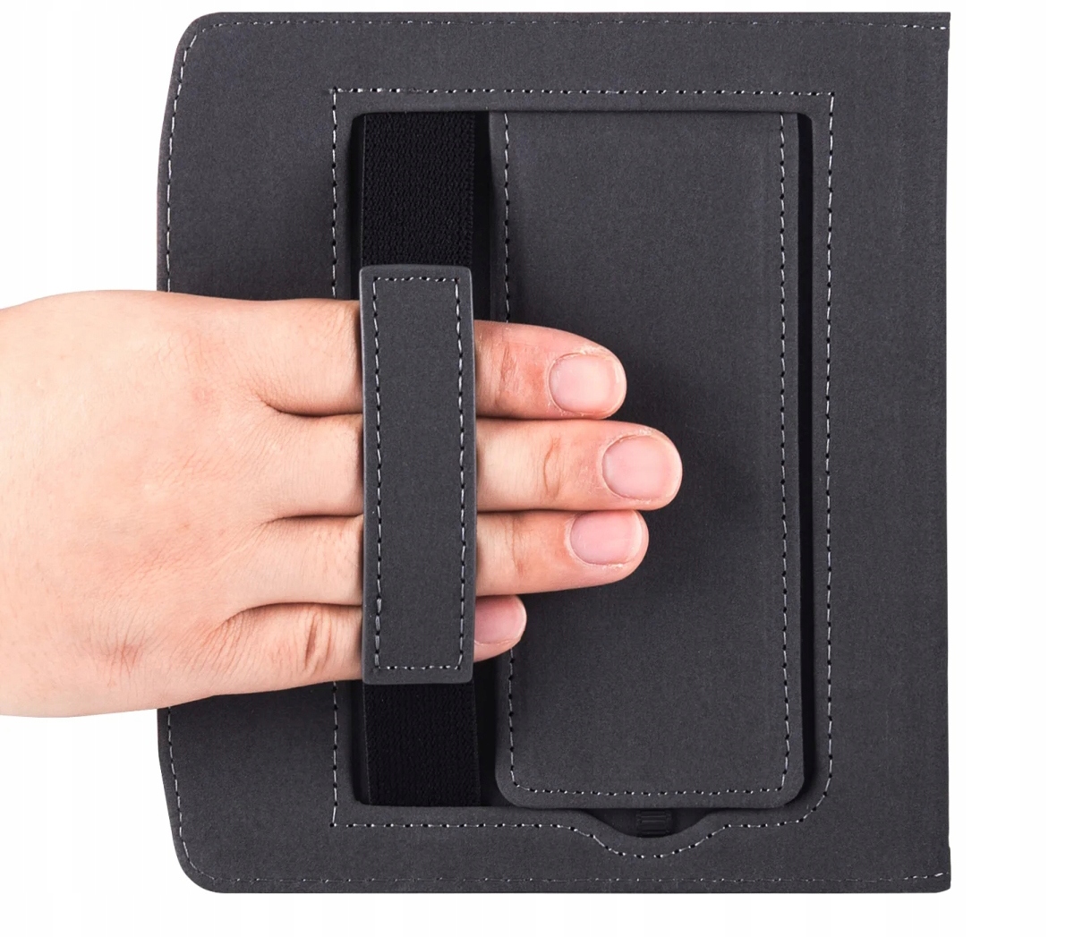 Wbudowana podstawka i uchwyt na dłoń