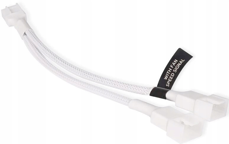 Kabel zasilający Alphacool Y-Splitter 4-Pin na 2x 4-Pin PWM 15cm - biały – Idealne rozwiązanie dla wentylatorów