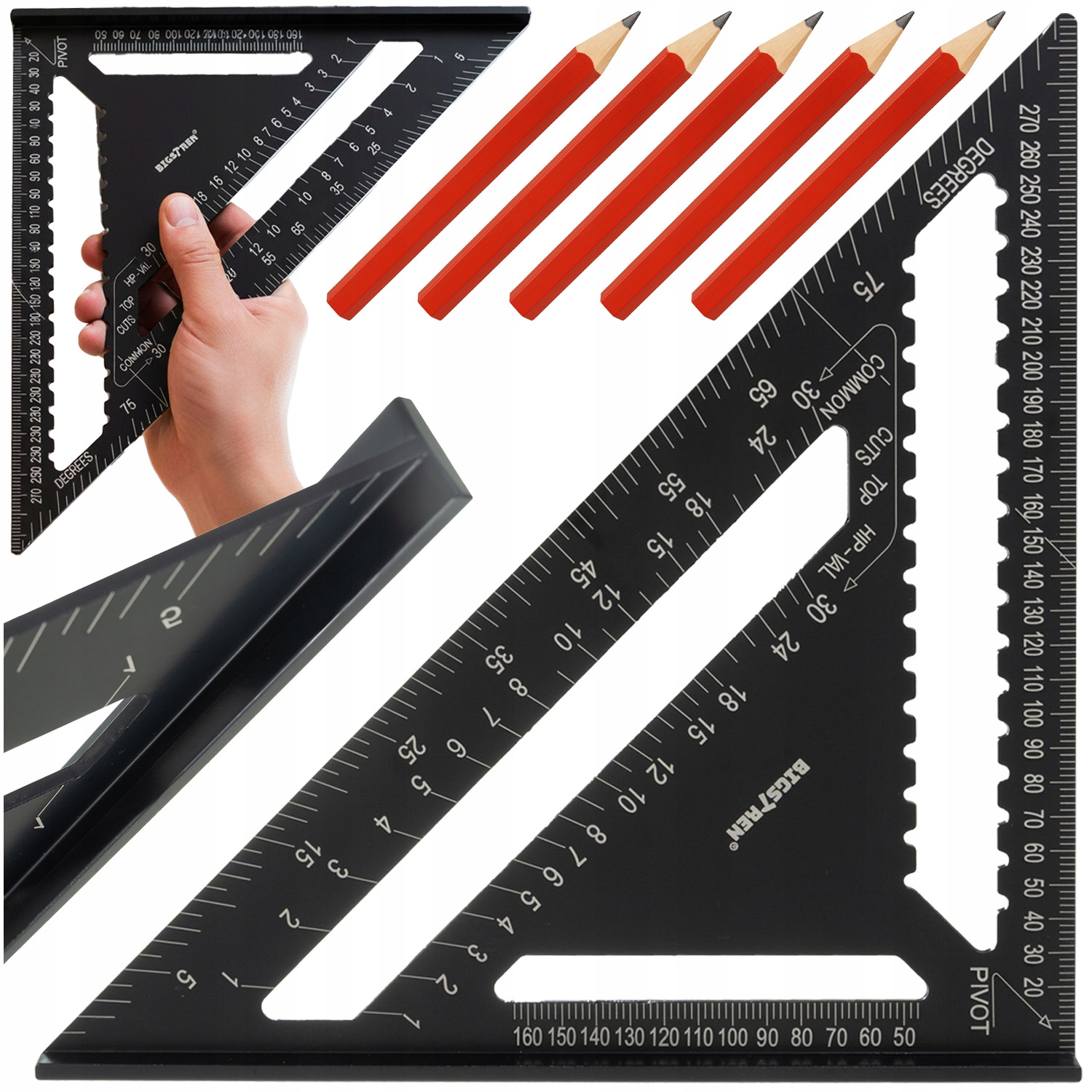 Kątownik stolarski 30x30cm Bigstren 25874 – Precyzyjne narzędzie dla majsterkowiczów
