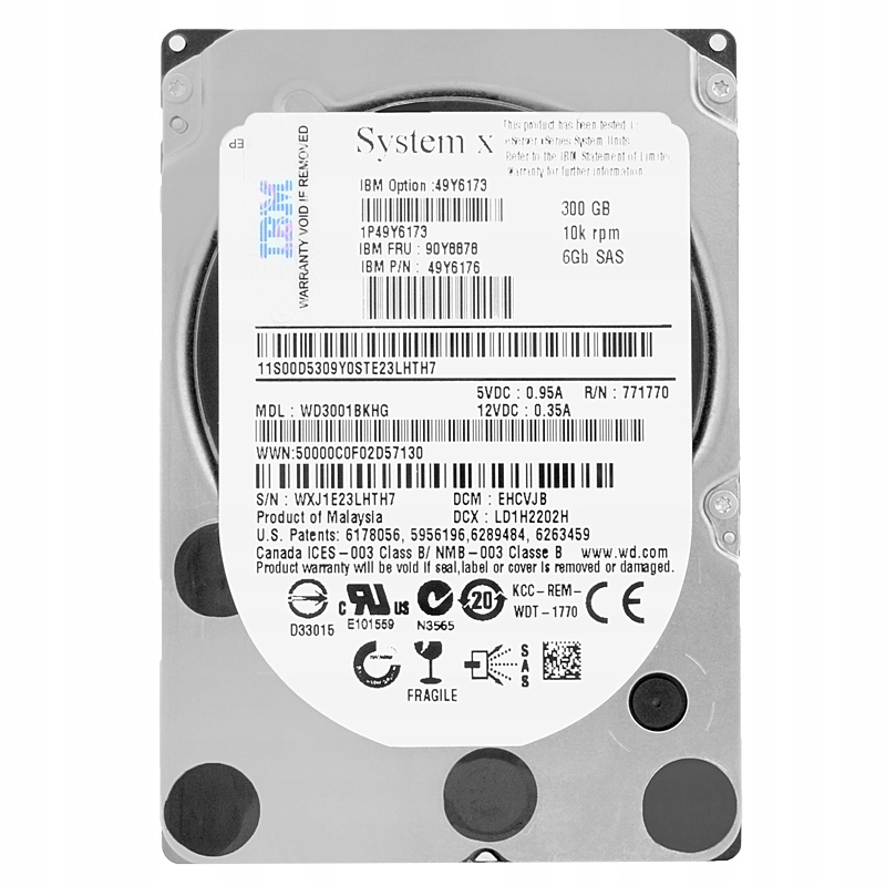 IBM 300GB 2.5'' SAS-2 (6Gb/s) – Wydajność i niezawodność w jednym