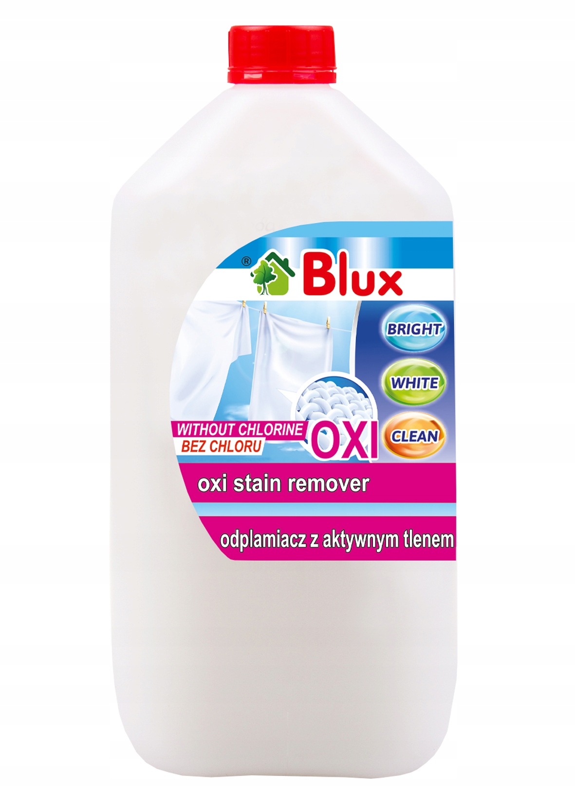 Odplamiacz do tkanin z aktywnym tlenem Blux 5L – Skuteczne usuwanie plam