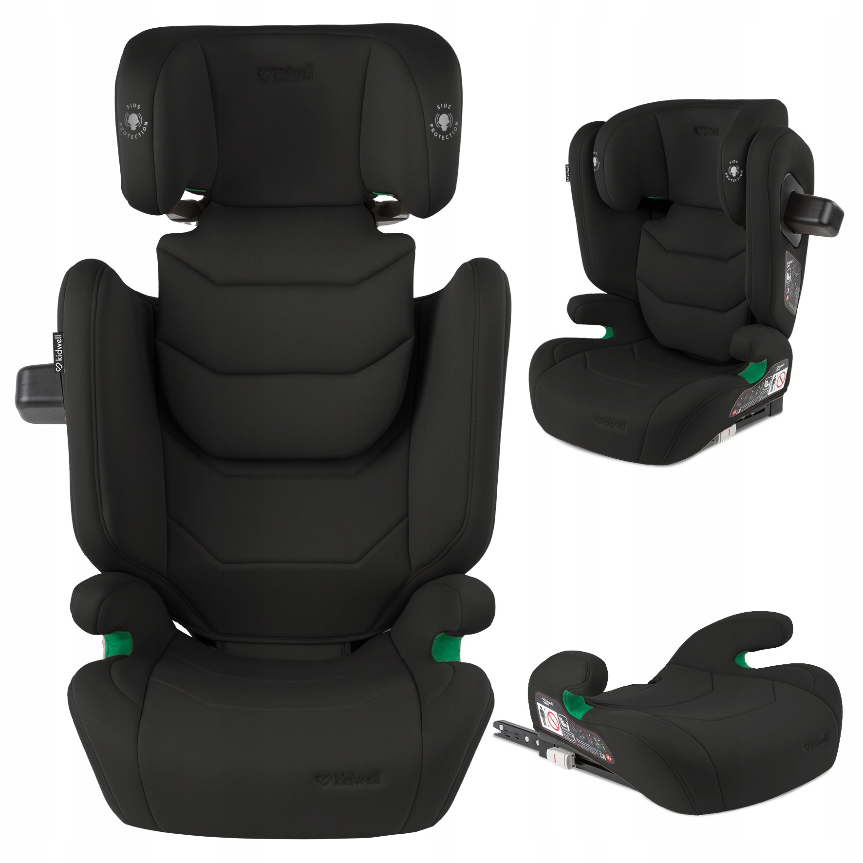 Fotelik samochodowy Kidwell TENDO Black 100-150 cm ISOFIX – Bezpieczeństwo i komfort w podróży
