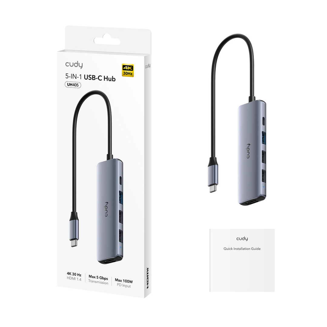 Cudy UH405 PortMate USB-C 5-in-1 – Wszechstronny HUB do Twojego komputera