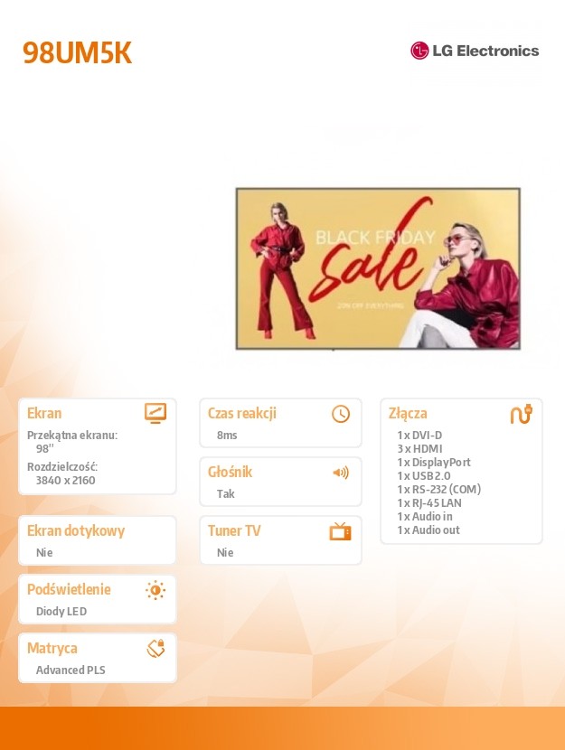 Jasność 500 cd/m² – Idealne do zastosowań wewnętrznych