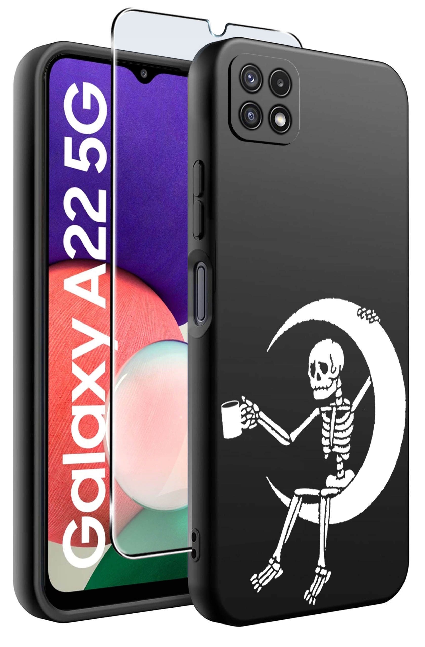 Etui do Samsung A22 5G WZORY | Silikonowe Matt Case + Szkło Hartowane 9H