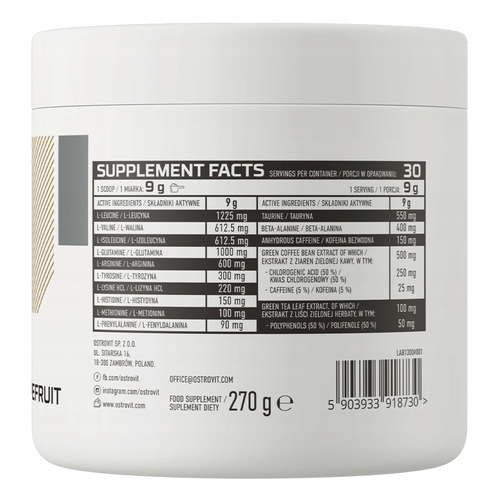 Kompleks aminokwasów dla wsparcia treningu