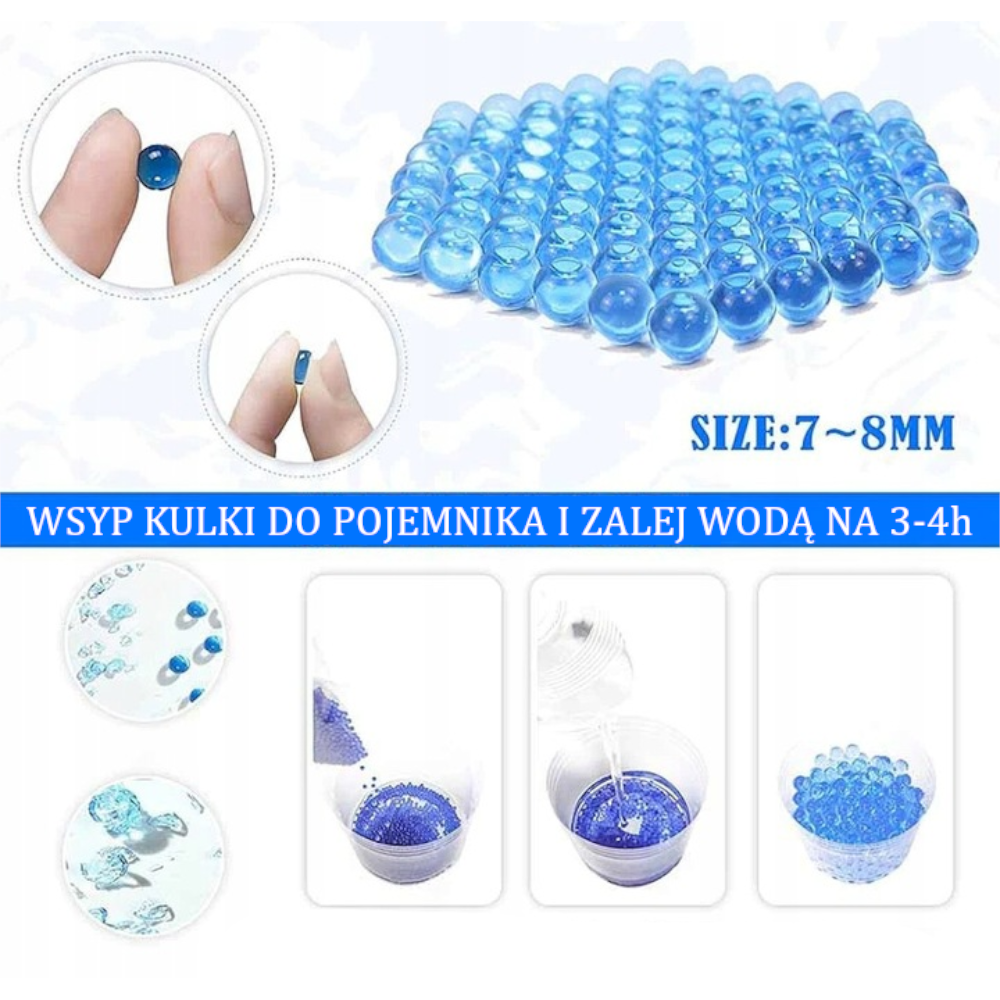 Pistolet Automatyczny Z Tłumikiem Na Kulki Żelowe Wodne Elektryczny TOMDORIX