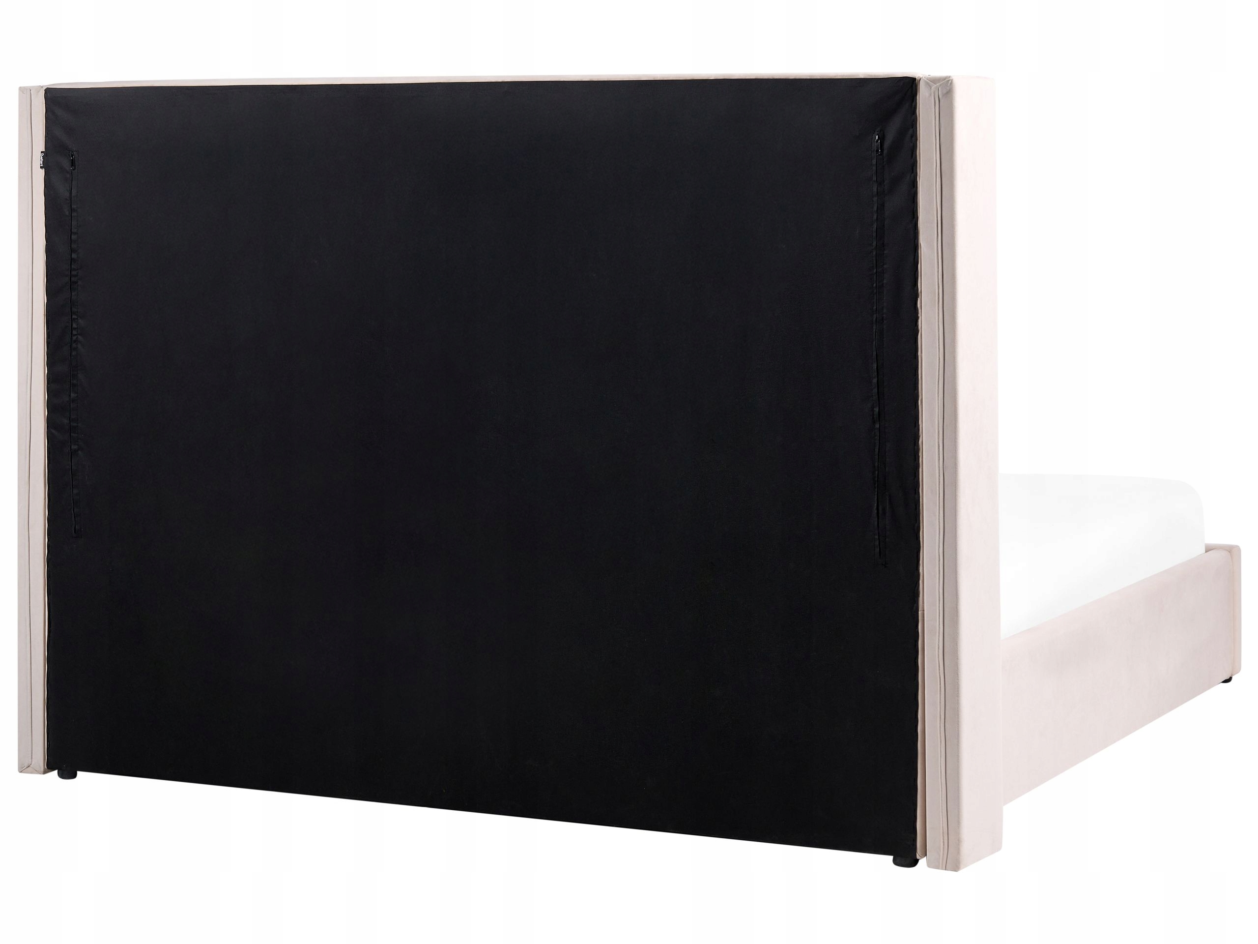 Łóżko z pojemnikiem welurowe 180 x 200 cm złamana biel LUBBON – Komfort i styl w Twojej sypialni