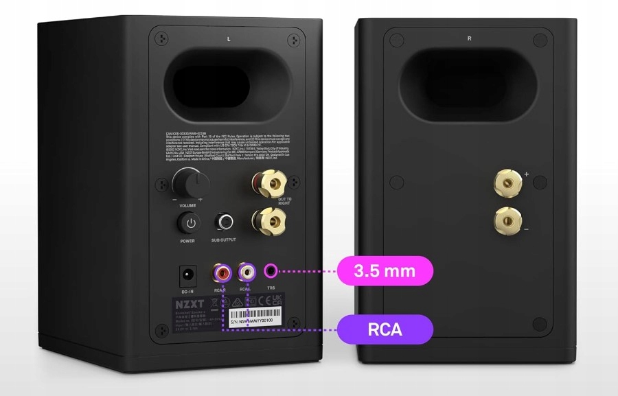 Wbudowane złącza 3.5 mm i RCA – wszechstronność podłączenia