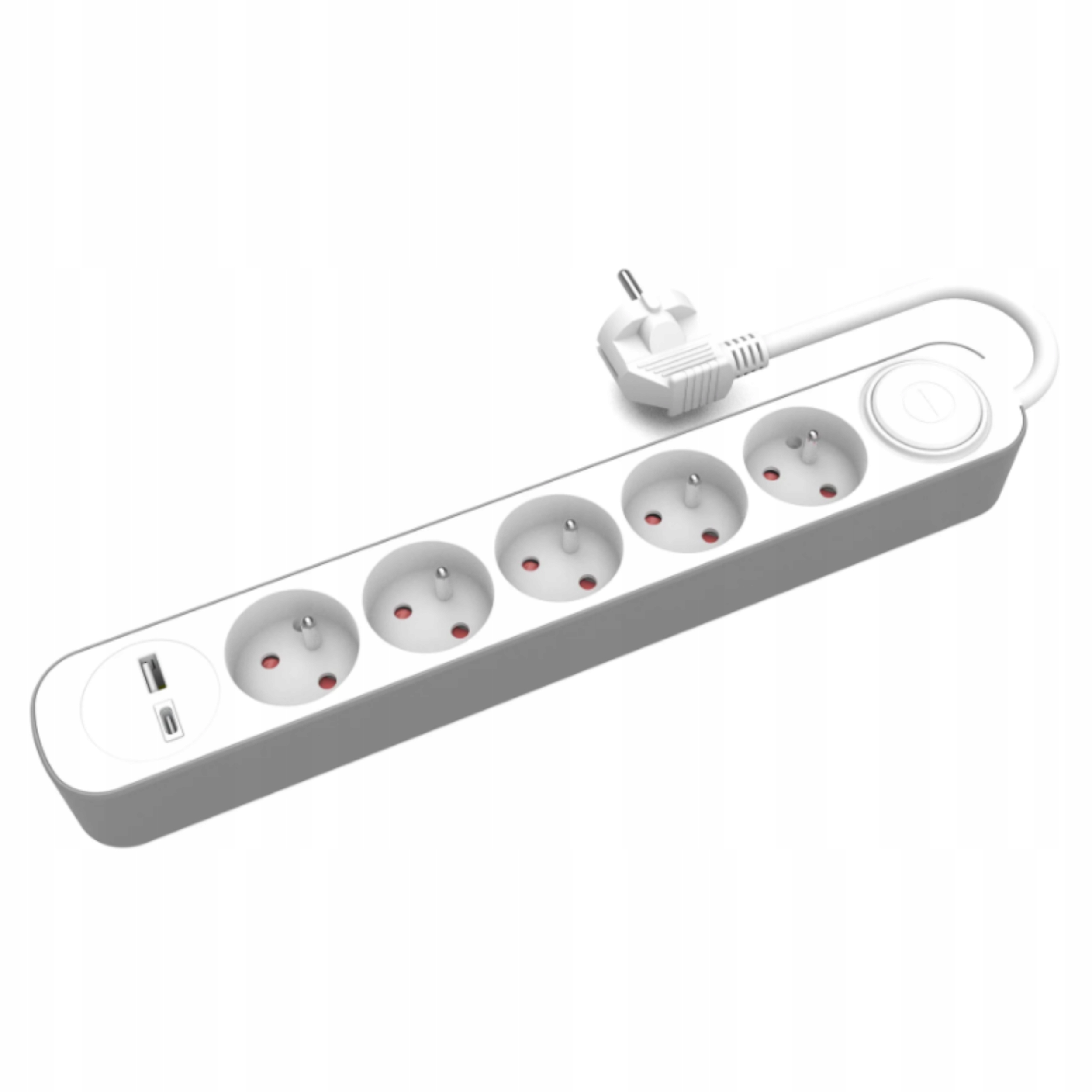 Przedłużacz stały 5x z włącznikiem oraz gniazdami USB A USB C 3m PS-570WS+USBA+USBC/3 E W-30004 – Wygodne zasilanie dla Twoich urządzeń
