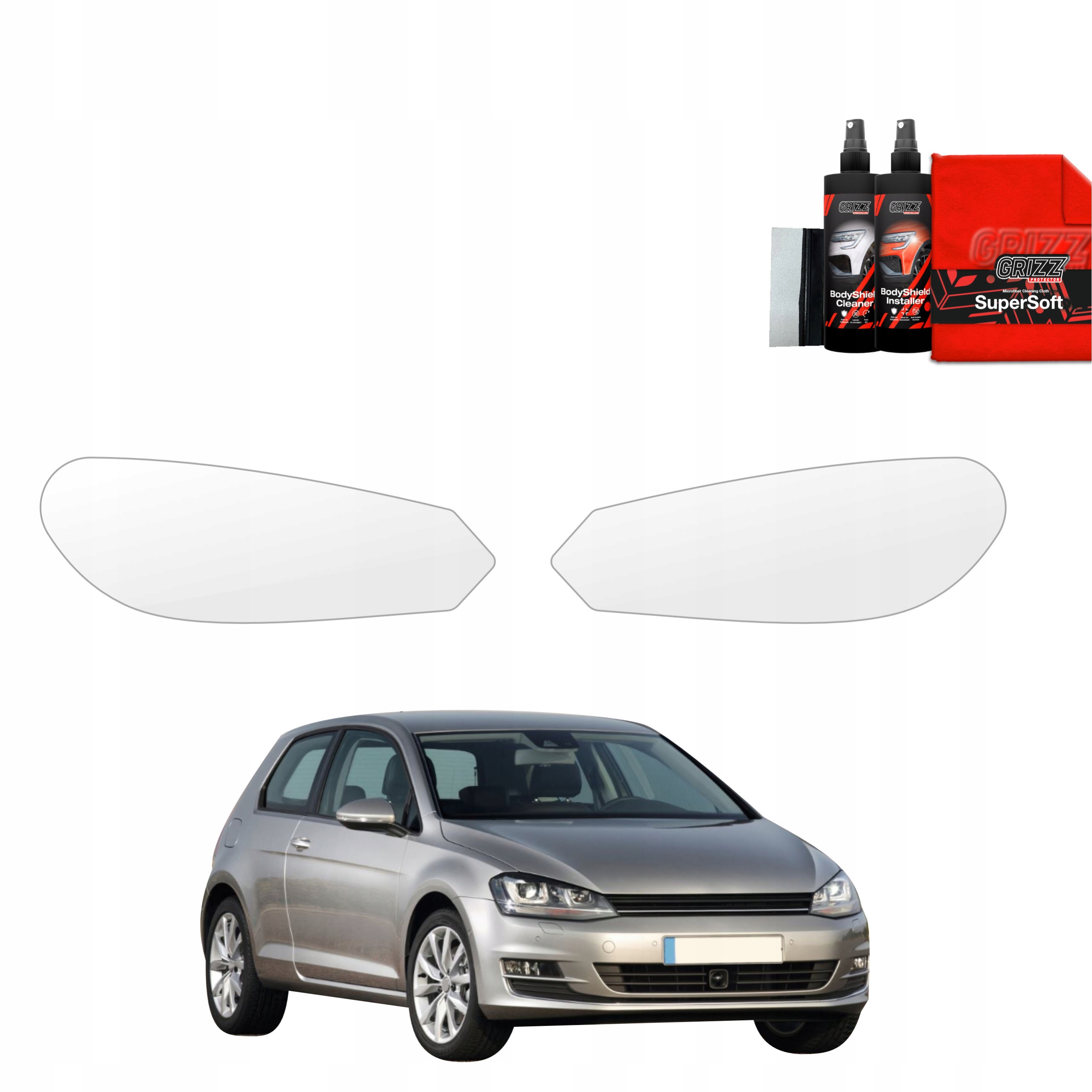 Folia ochronna na lampy GrizzGlass BodyShield do Volkswagen Golf 7 Hatchback 3D (2013-2020) – Ochrona na najwyższym poziomie