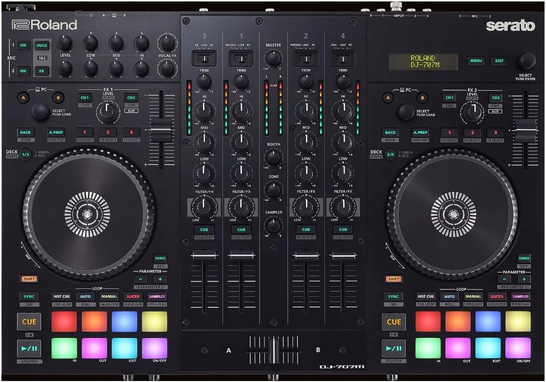 Roland DJ-707M – Profesjonalny kontroler DJ 4-kanałowy z Serato Pro