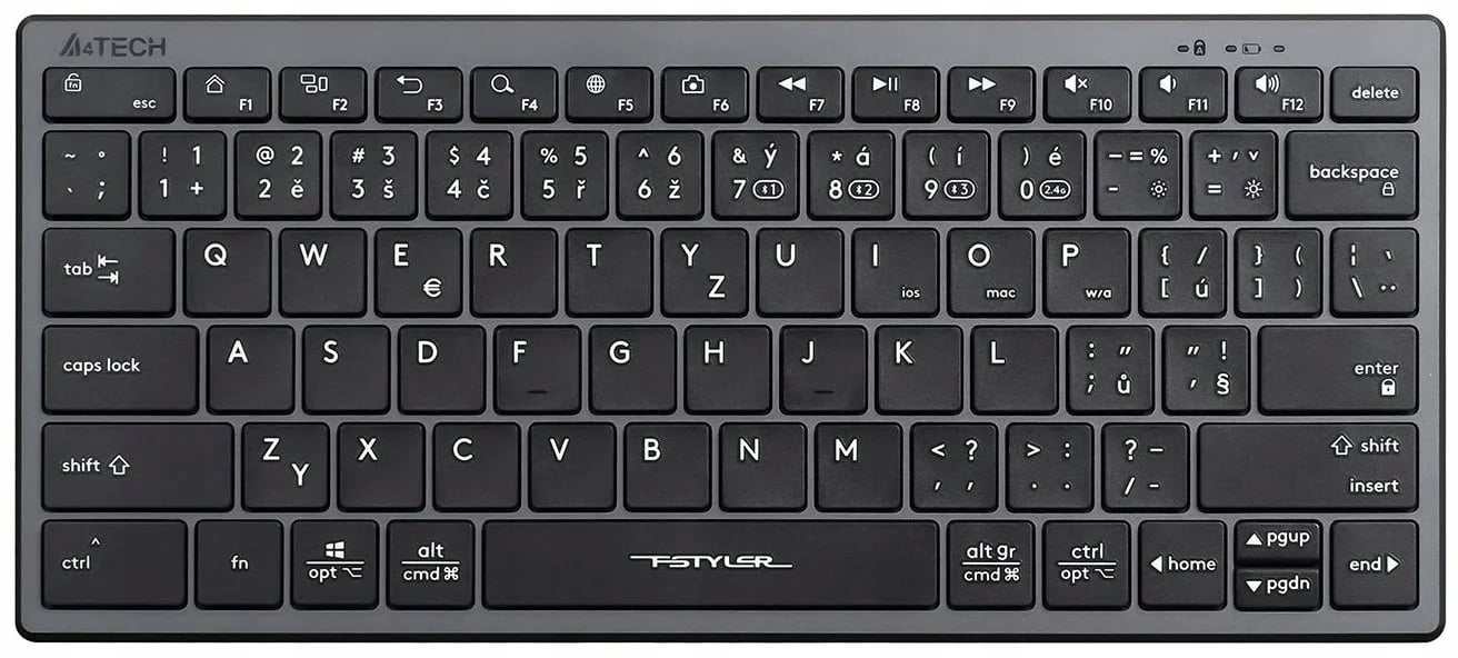 A4tech Klawiatura FBX51C – Bezprzewodowa klawiatura biurowa w kolorze szarym