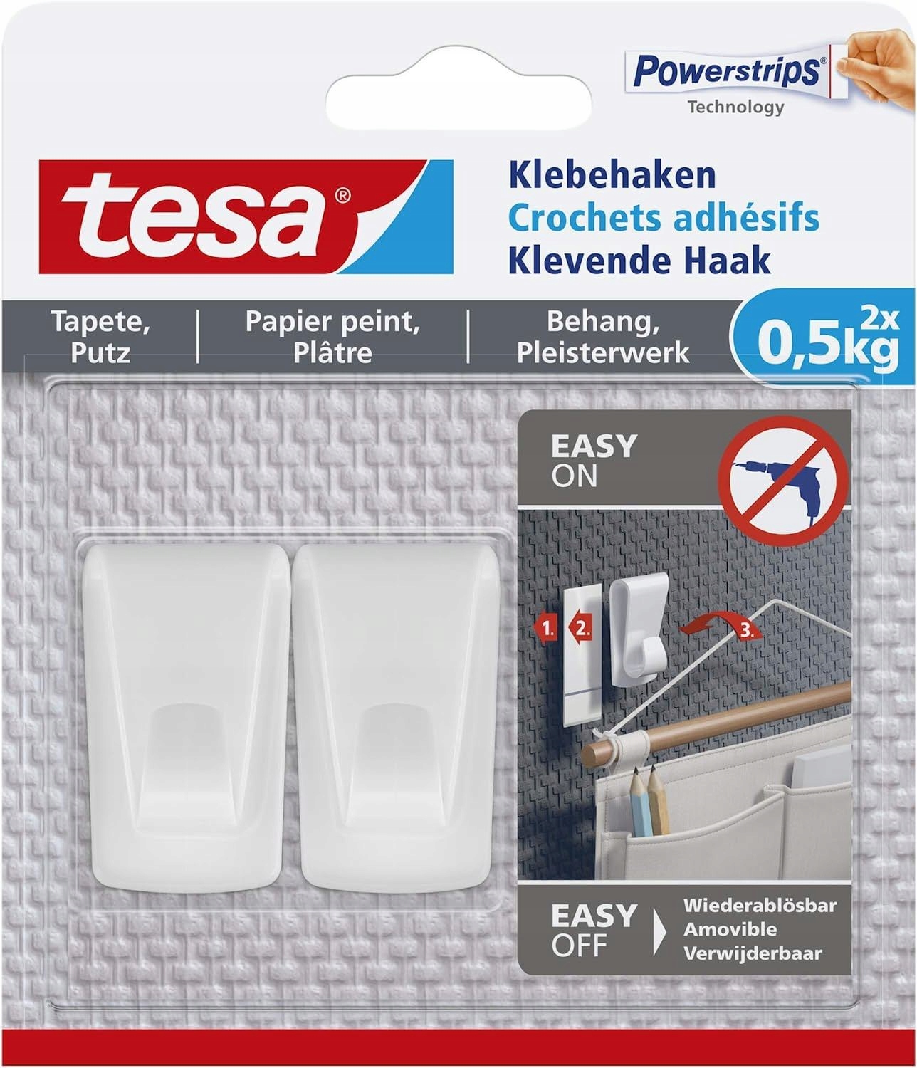 Tesa Klebehaken 0,5 kg – Idealne rozwiązanie do dekoracji bez wiercenia