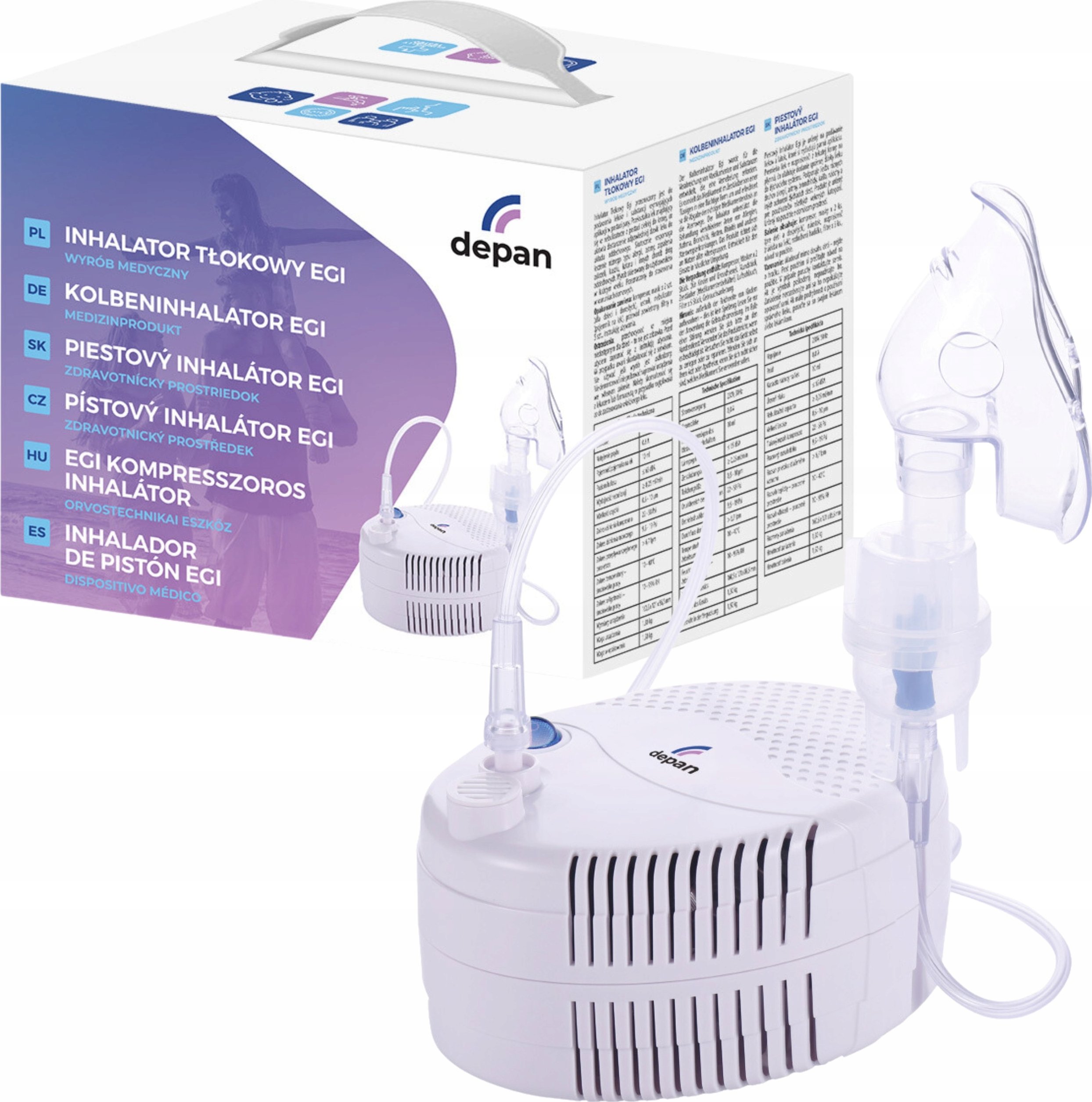 Zestaw zawiera: nebulizator, maski i filtry gratis