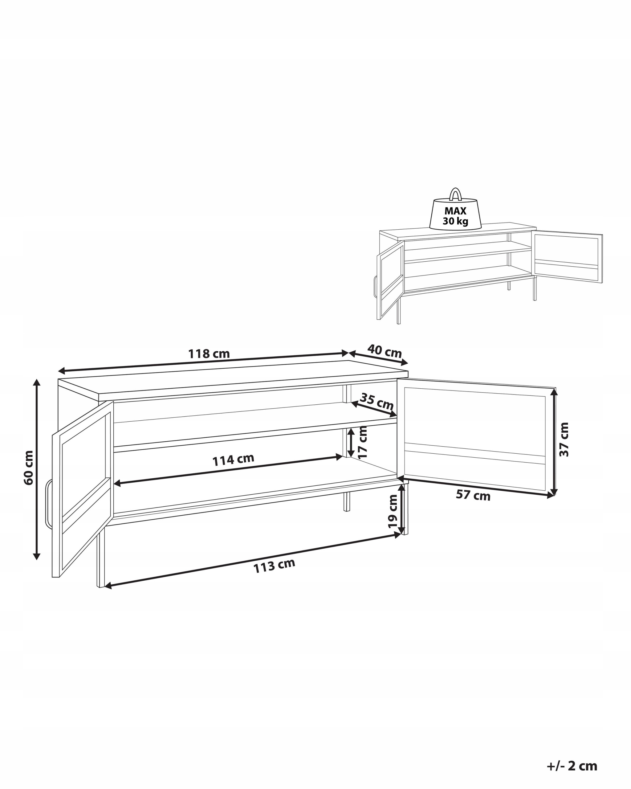 Wymiary szafki: szerokość, głębokość i wysokość