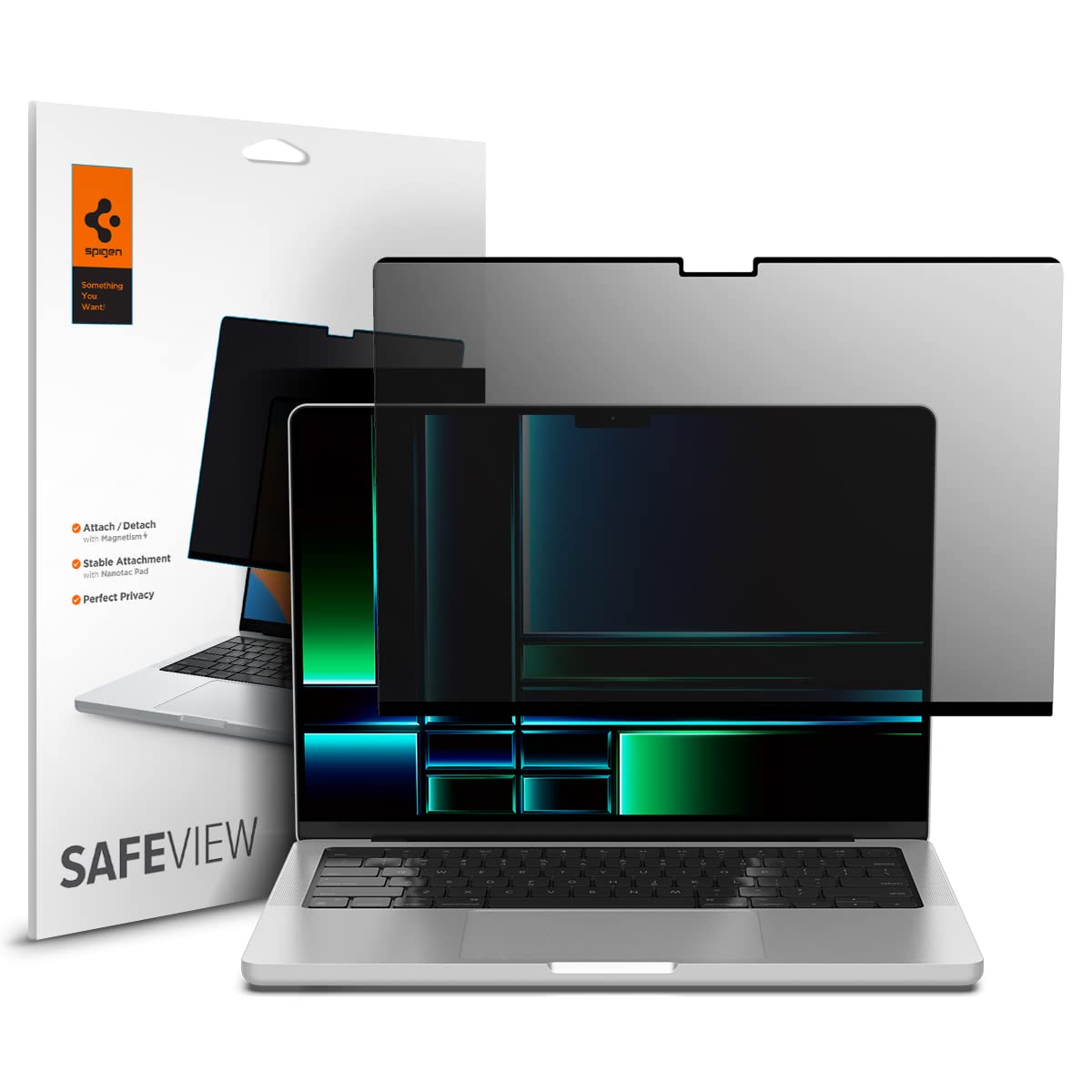Folia prywatyzująca Spigen Safe View do Apple MacBook Pro 14 M1/M2/M3/M4/M5 2021-2025 – Ochrona Twojej prywatności