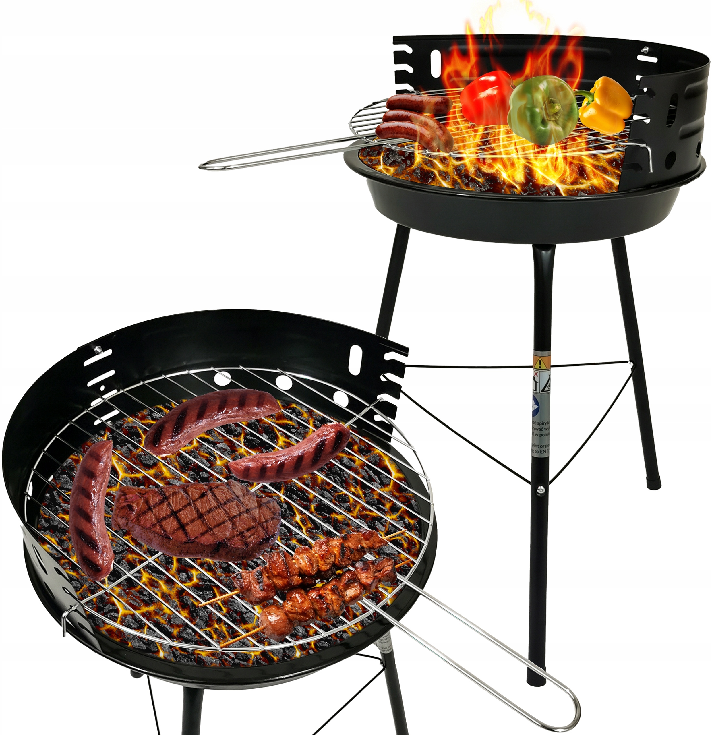 Grill węgowy BBQ turystyczny ruszt regulowany 1007 – Idealny towarzysz grillowania na świeżym powietrzu