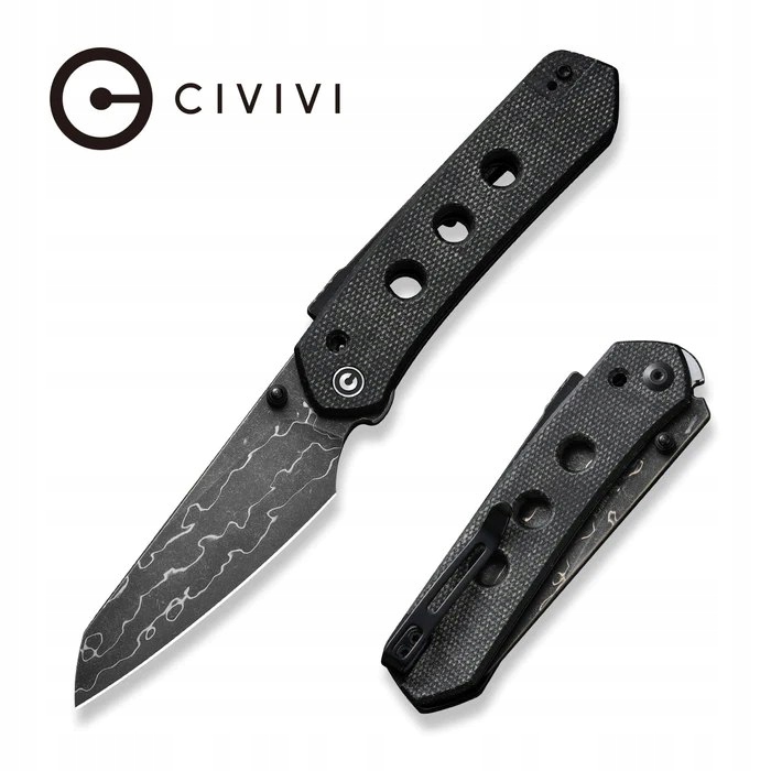 Cedrus Nóż składany Civivi Vision FG Black Canvas Micarta, Damascus by Snecx Tan – Idealny towarzysz na każdą wyprawę