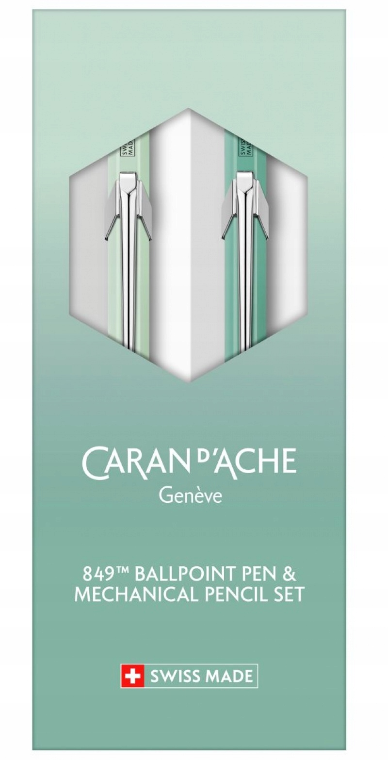 Zestaw długopis 849 i ołówek 844 CARAN D'ACHE Misty Forest – Elegancja w Twoim biurze