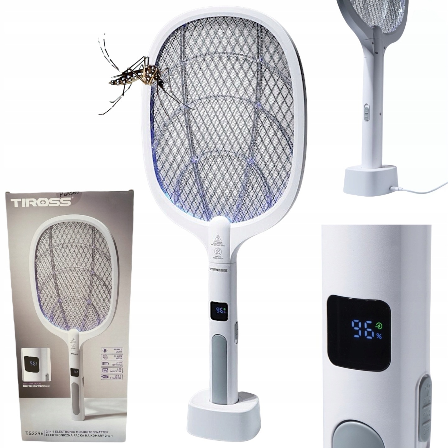 Elektryczna packa na owady TS-2296 Tiross – Skuteczna ochrona przed insektami