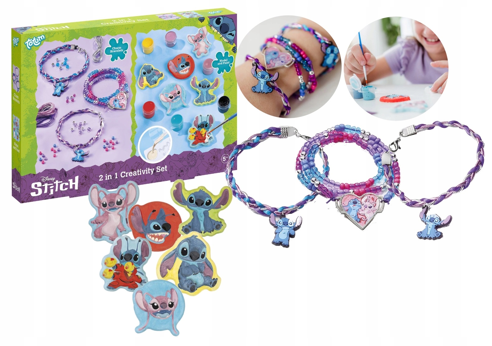 Zestaw kreatywny Bransoletki i Zawieszki Disney Stitch 2 w 1 – Odkryj świat kreatywności!