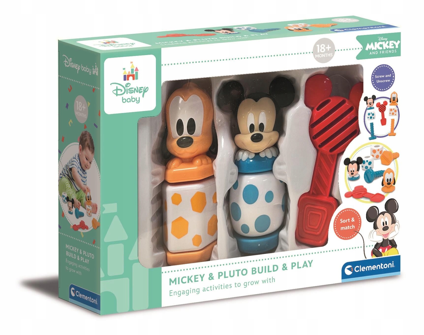 Clementoni Baby Miki Zbuduj i Baw się – Zestaw do kreatywnej zabawy dla najmłodszych