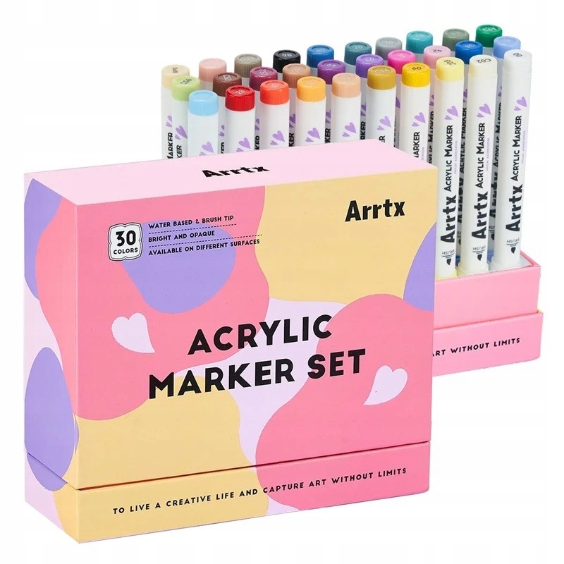 Markery akrylowe ARRTX - Flamastry w 30 kolorach dla każdego artysty