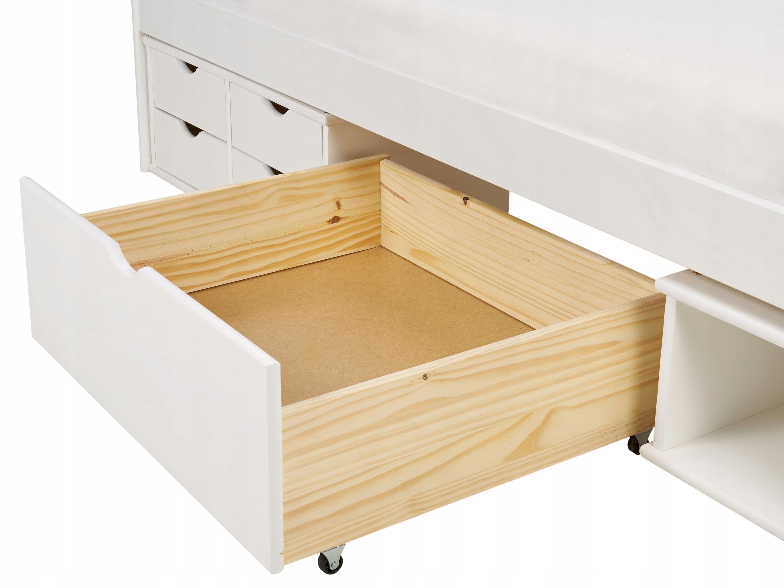 Łóżko dzienne z szufladami Drewno ROYVILLE 90 x 200 cm Biały Lumarko – Komfort i funkcjonalność w Twoim wnętrzu