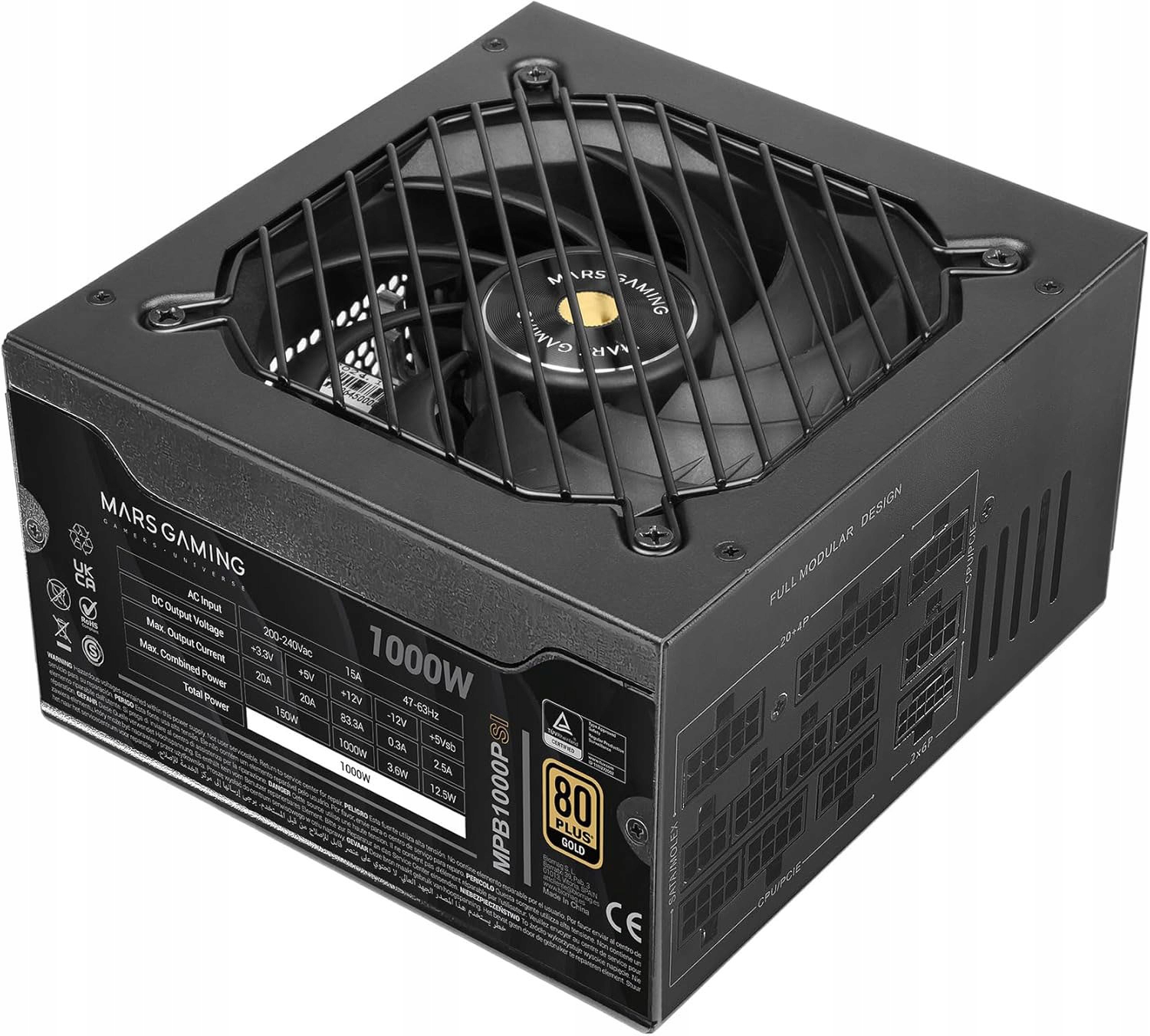 Zasilacz TACENS MARS MPB1000PSI 1000W ATX 3.1 80+ GOLD – Wydajność i efektywność dla wymagających systemów