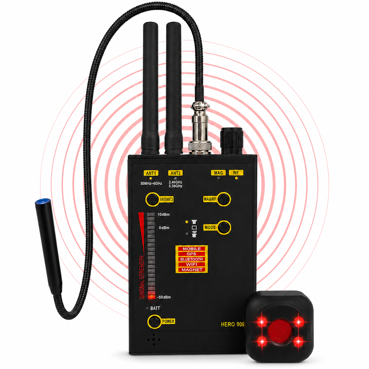 Wykrywacz podsłuchów kamer GSM GPS - Detektor HERO 009