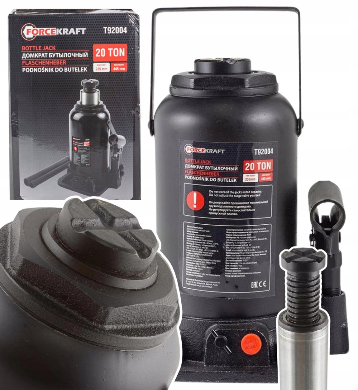 Wysokość podnoszenia od 235 mm do 440 mm
