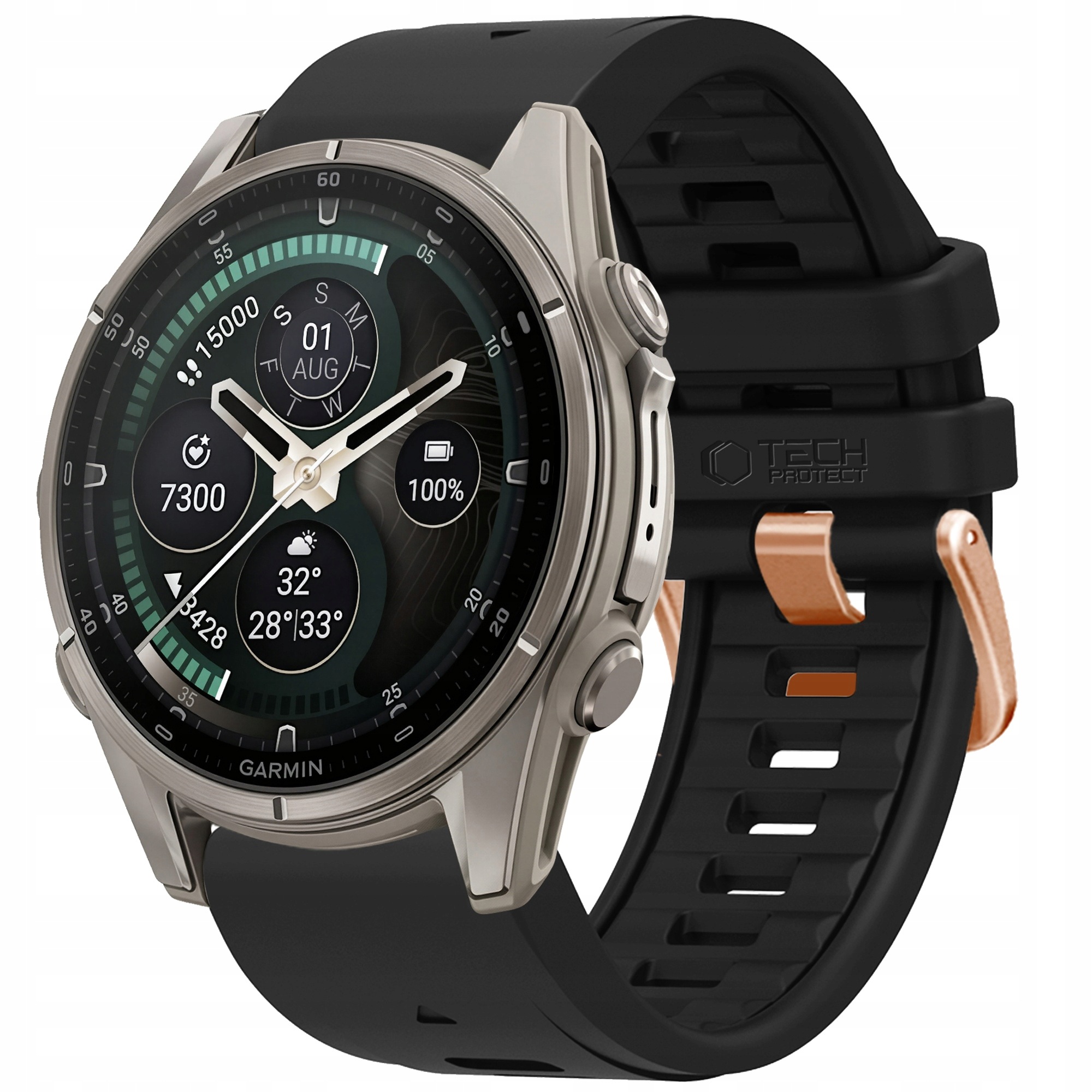 Pasek Tech-Protect Silicone do Garmin Fenix 5s / 5s Plus / 6s / 6s Pro / 7s / 8 / 9 / 9 Pro 43 mm Black – Idealny wybór dla aktywnych