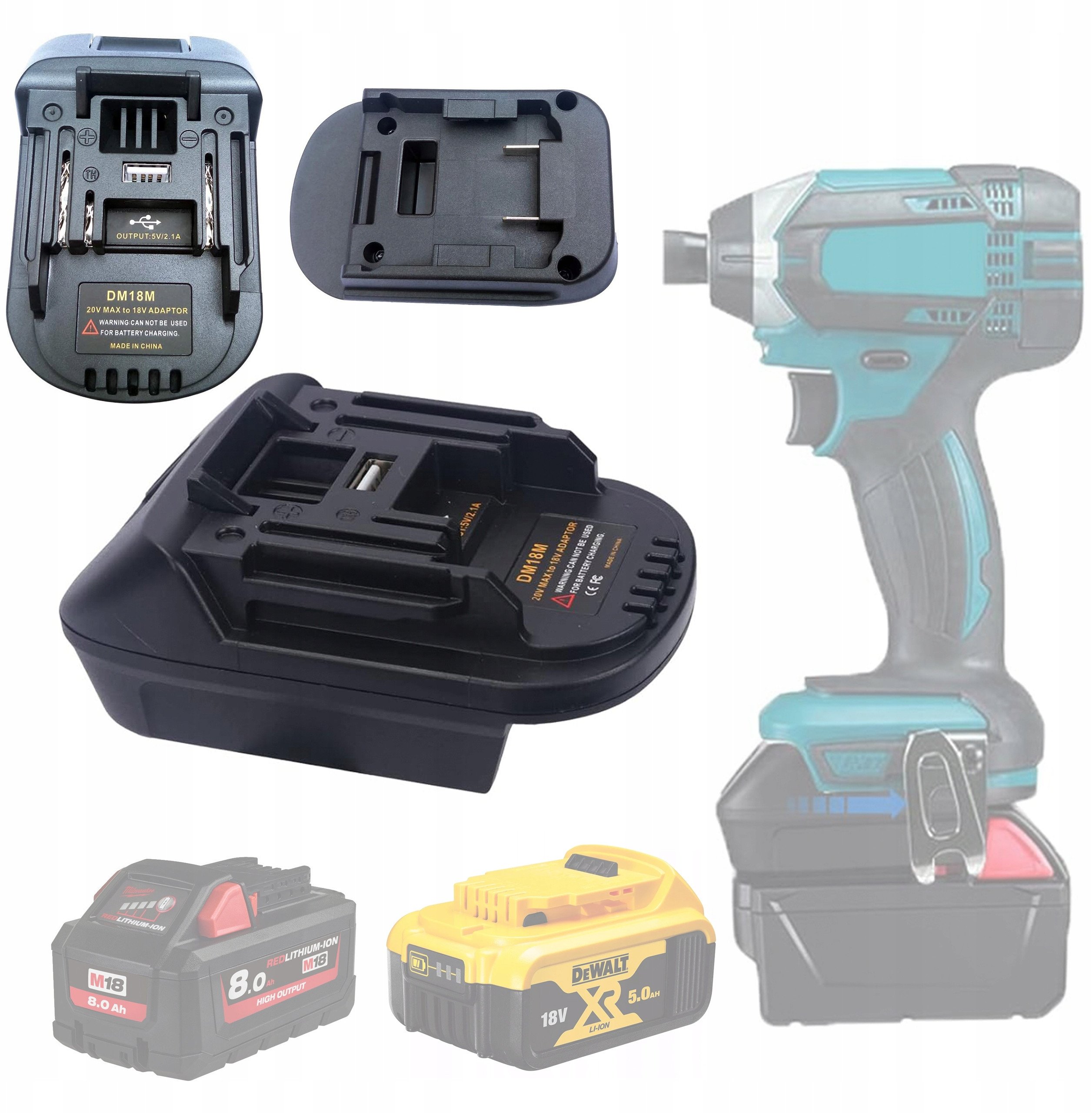 Adapter Przejściówka z Dewalt 18V i Milwaukee M18 do Narzędzi Makita – Uniwersalne rozwiązanie