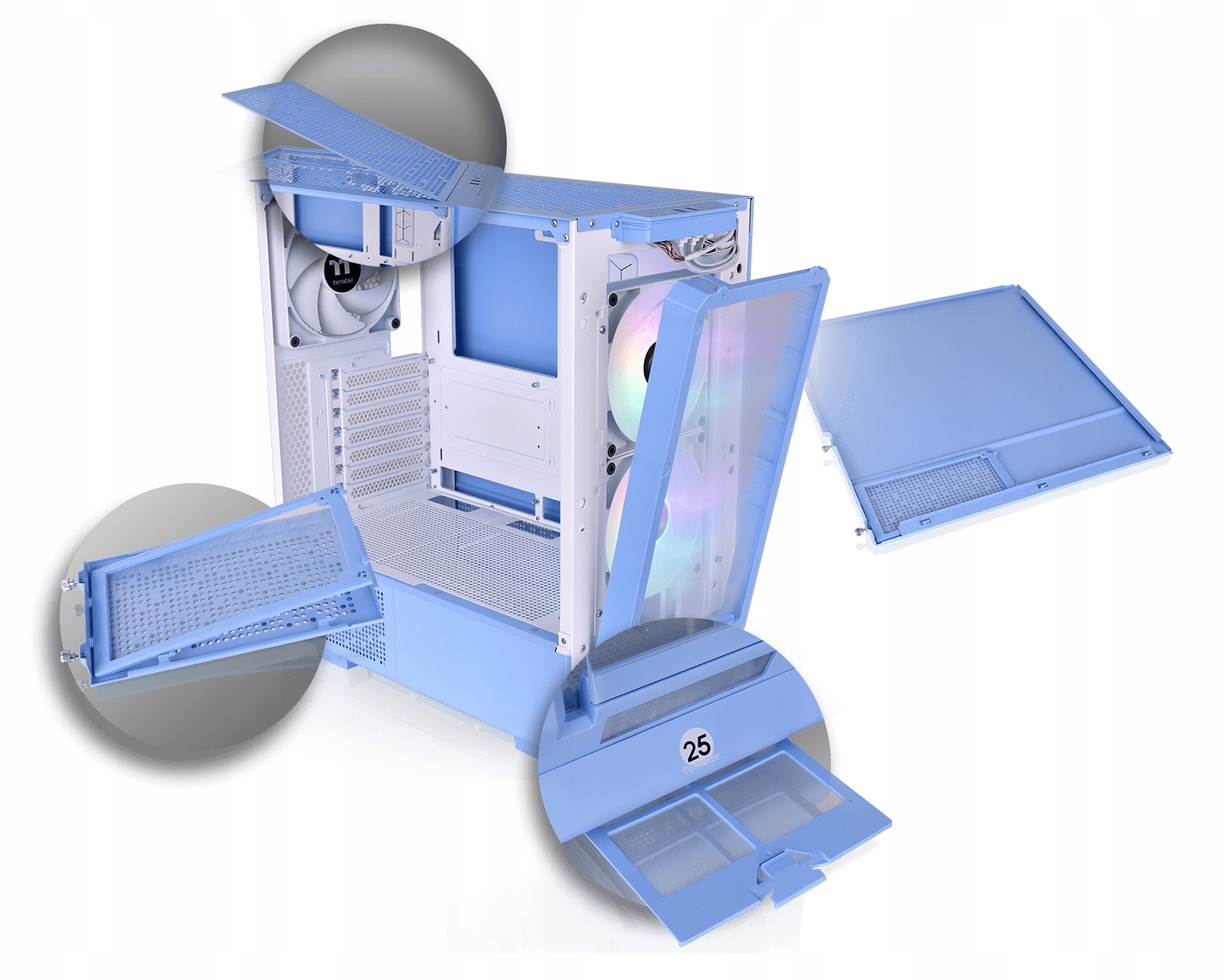 Wydajny system wentylacji z wentylatorami ARGB