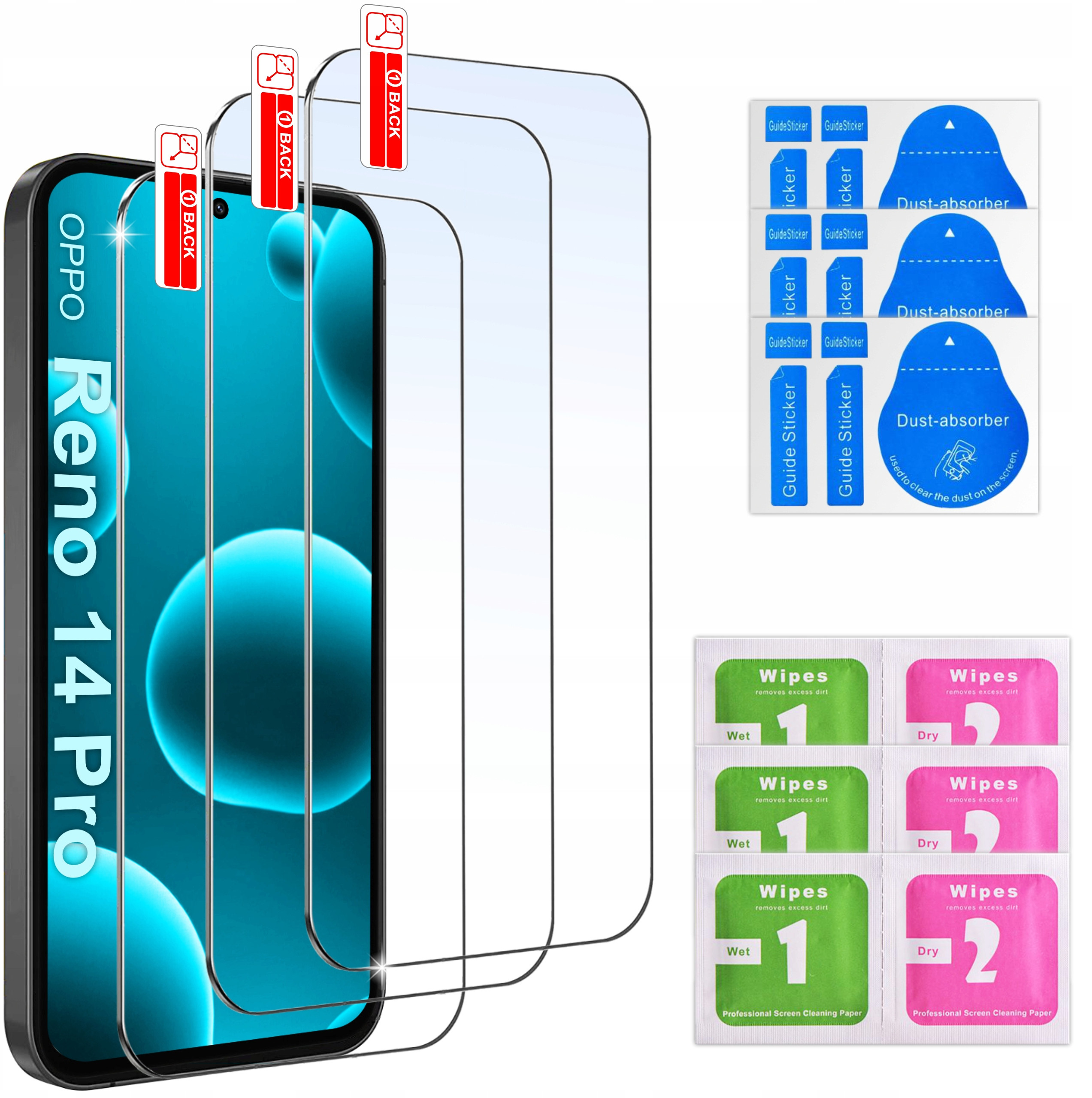3x SZKŁO HARTOWANE SZYBKA 9H do Oppo Reno 14 Pro 5G – Ochrona Twojego ekranu
