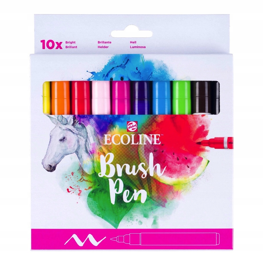 Zestaw pisaków pędzelkowych Ecoline Brush Pen Bright – 10 kolorów do kreatywnych projektów