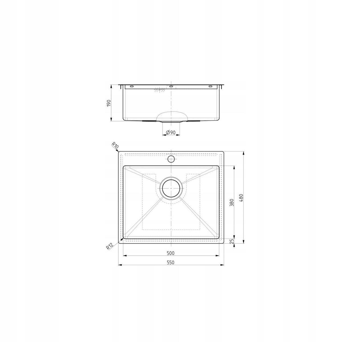 Ergonomiczna komora R12 – Ułatwione czyszczenie zlewozmywaka