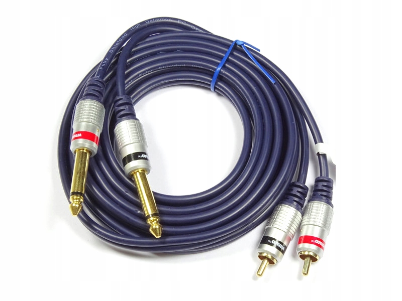 VITALCO MK50 Kabel Audio 2x Jack 6,3mm Mono / 2x RCA Cinch 3m – Doskonałe połączenie audio