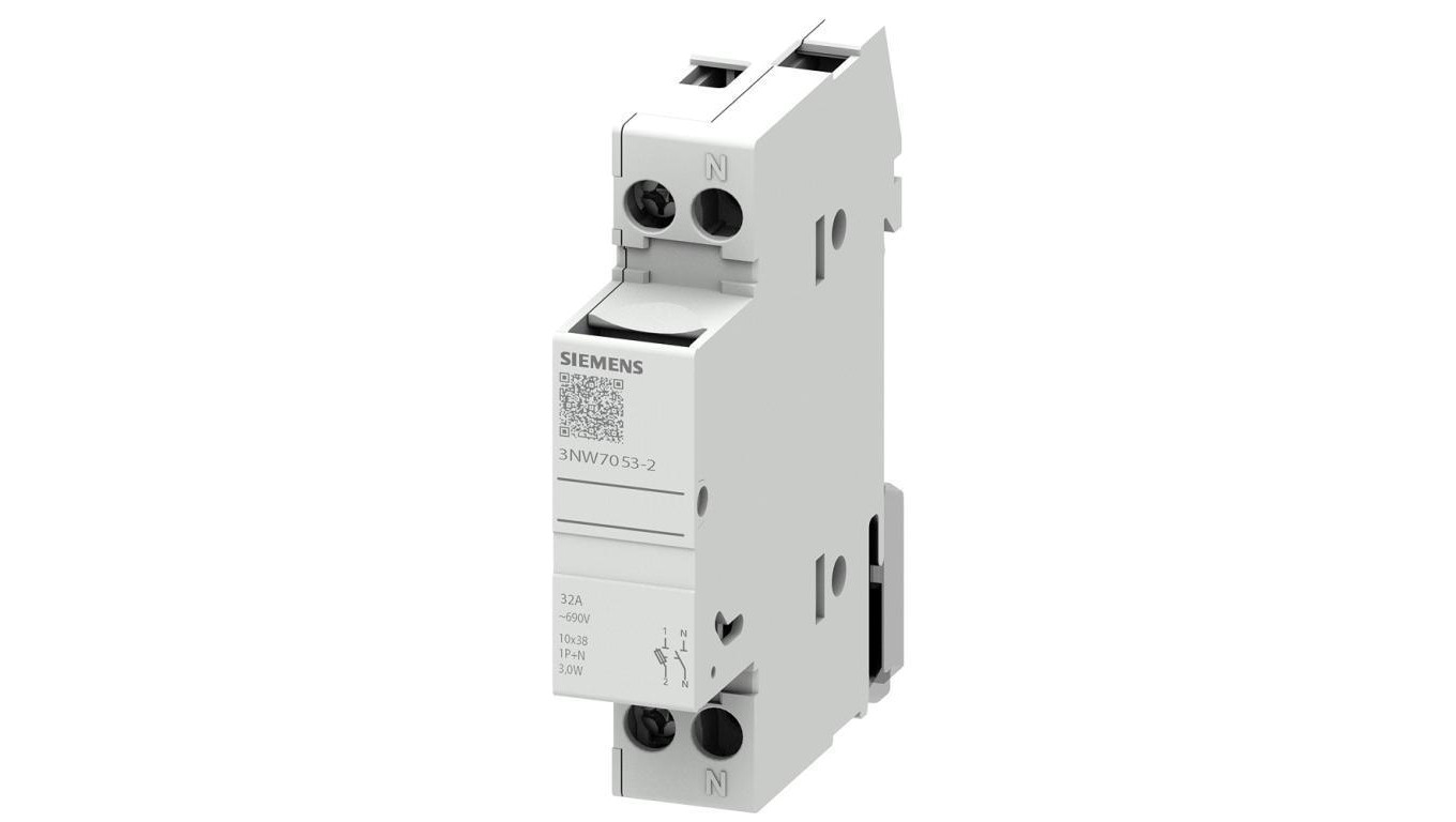 Podstawa bezpiecznikowa do wkładek cylindrycznych 10x38 mm 32A 1P+N 3NW7053 – Bezpieczeństwo w Twoim domu