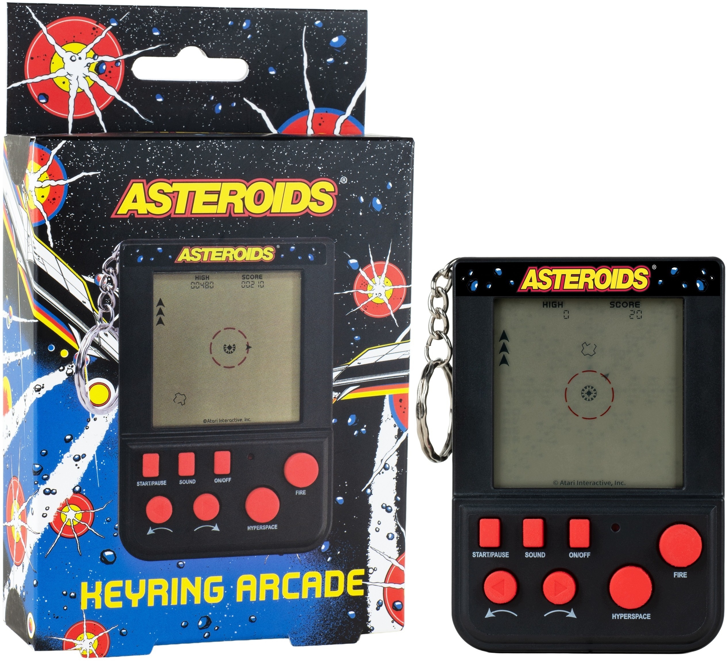 Mini Konsola Retro Asteroids Breloczek – Klasyczna gra arcade w kieszonkowym formacie