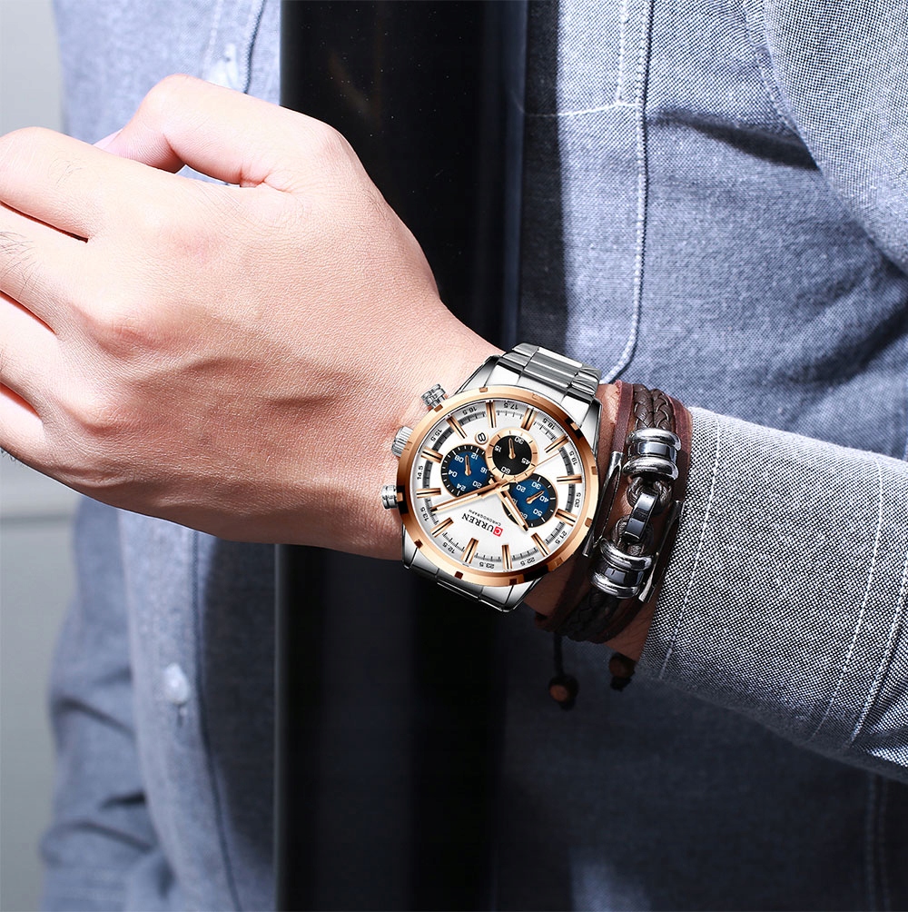 ZEGAREK MĘSKI CURREN KLASYCZNY ELEGANCKI CHRONOGRAF DATOWNIK – Idealny wybór dla mężczyzn