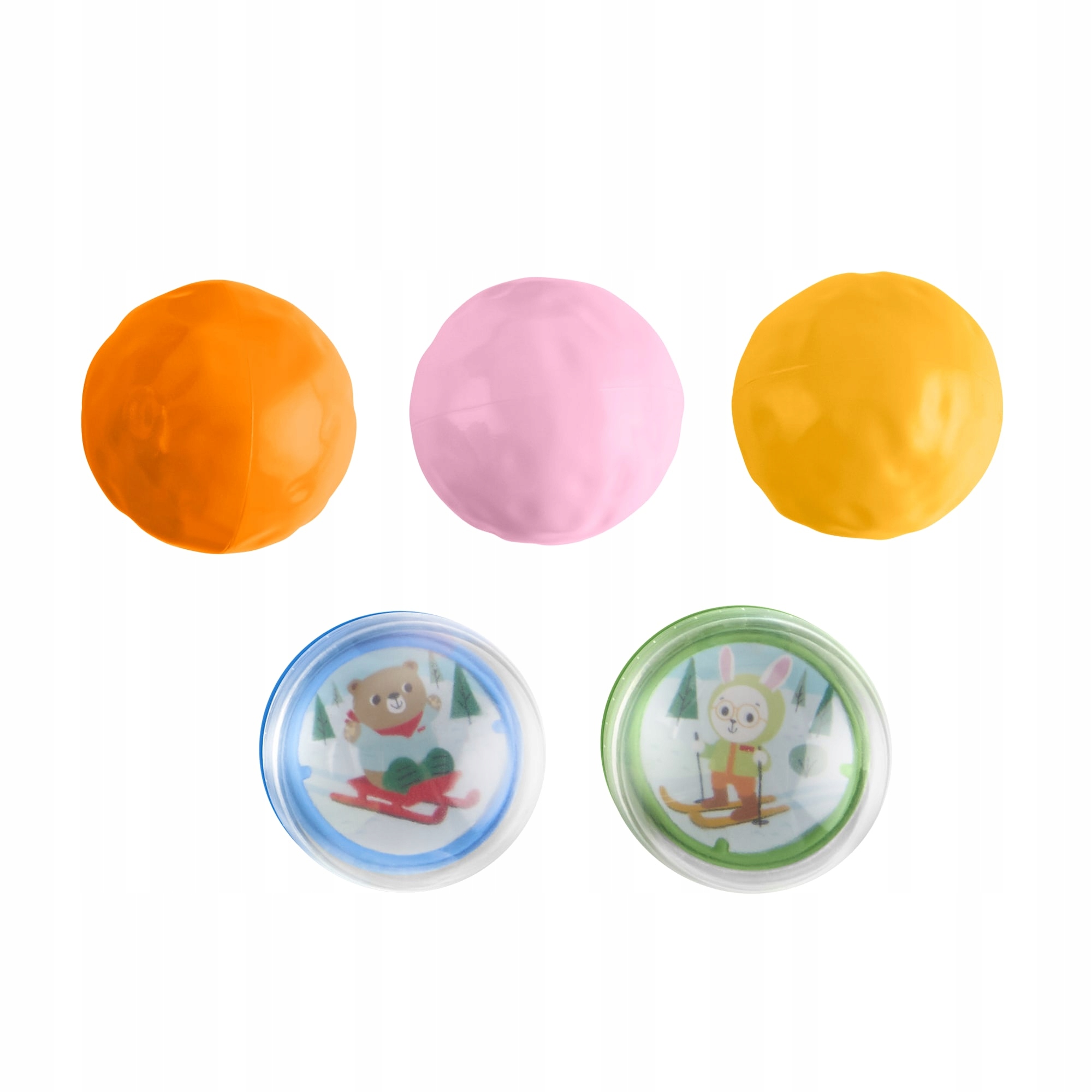 Elementy zabawki – 5 kolorowych piłeczek i miękki namiot