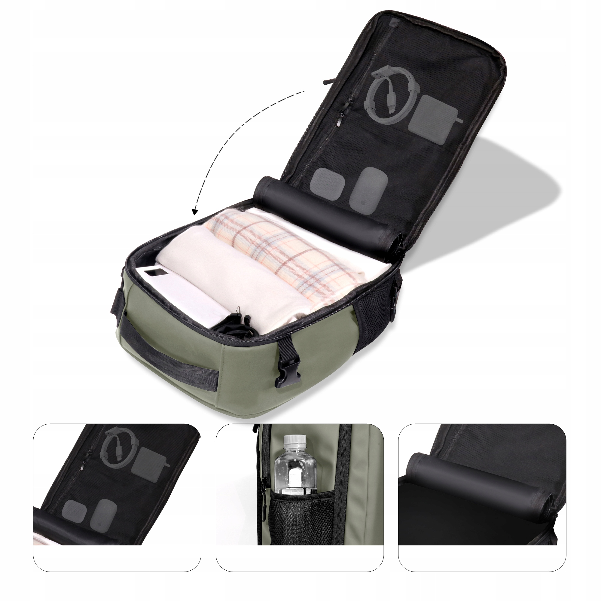 Elastyczna boczna kieszeń na butelkę lub parasol