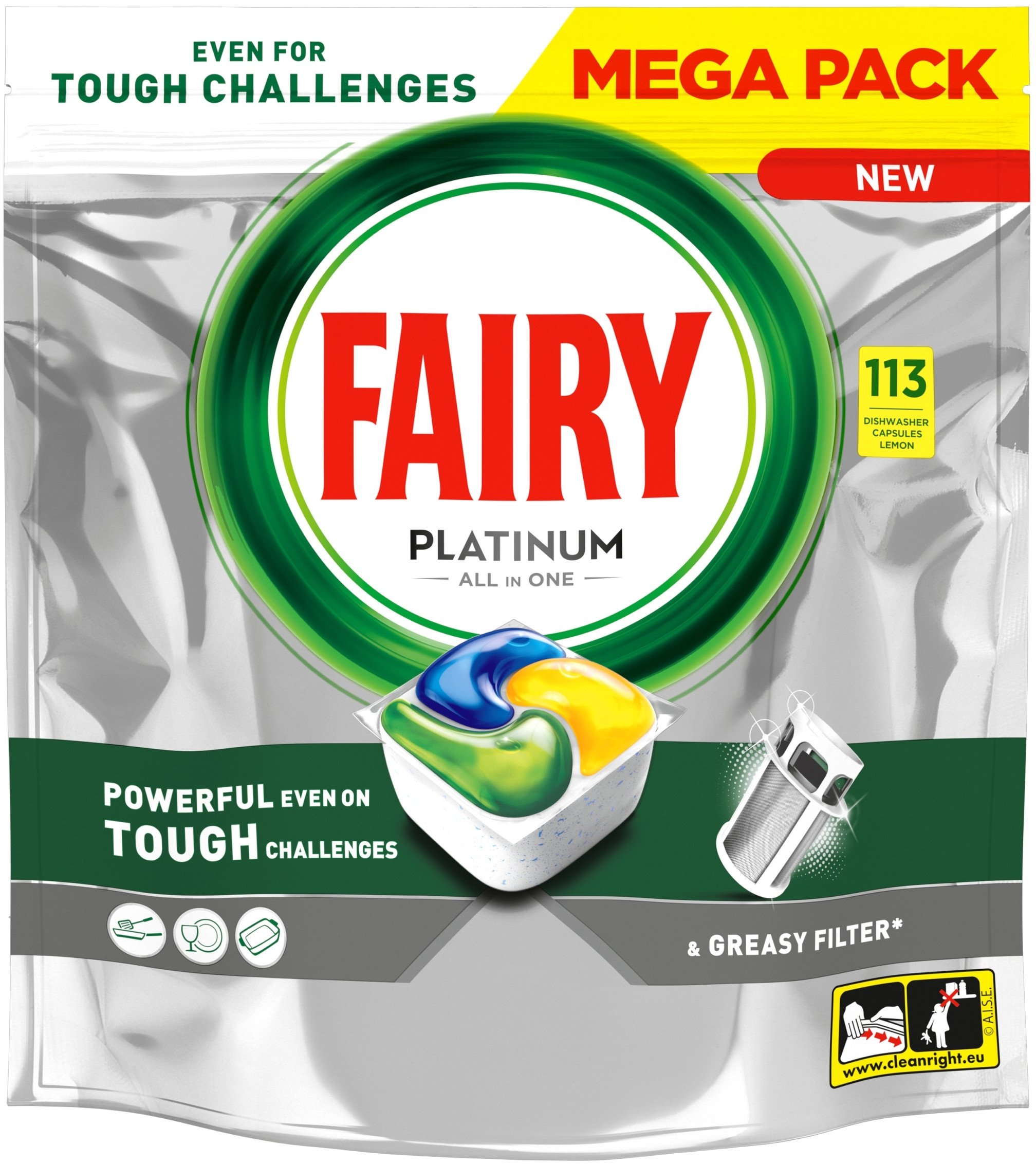 Tabletki do zmywarki Fairy Platinum 113 szt. – Skuteczne czyszczenie dla Twojej zmywarki