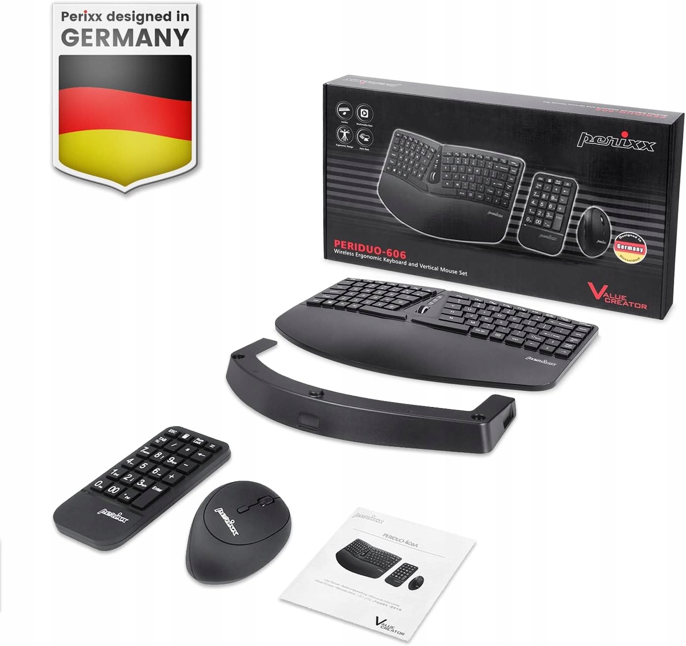 Ergonomiczna mysz pionowa z 6 przyciskami