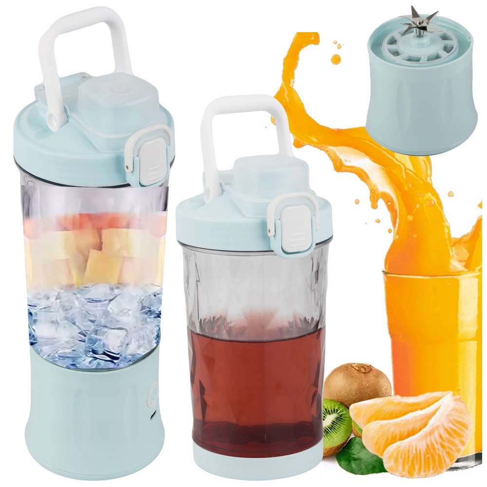 Blender do smoothie przenośny USB bezprzewodowy rozdrabniacz lodu niebieski – Idealny do zdrowego stylu życia